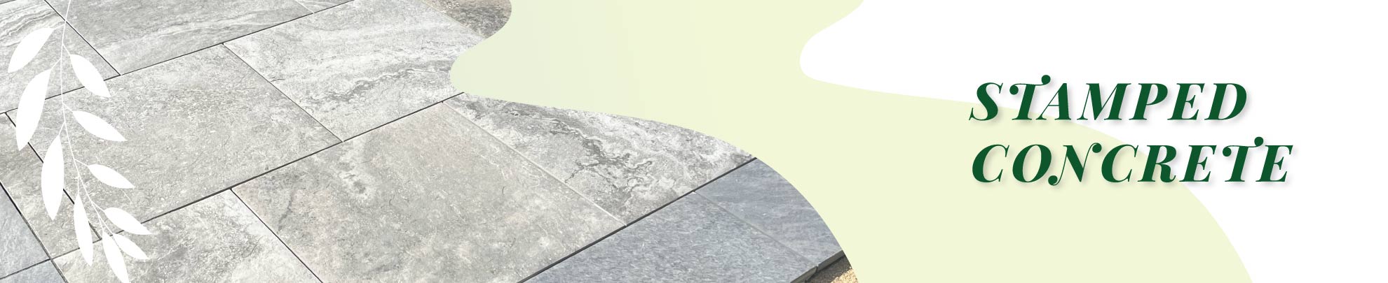 Luxury stamped concrete patio installation in El Dorado Hills featuring a light gray natural stone pattern and precision-cut grout lines.